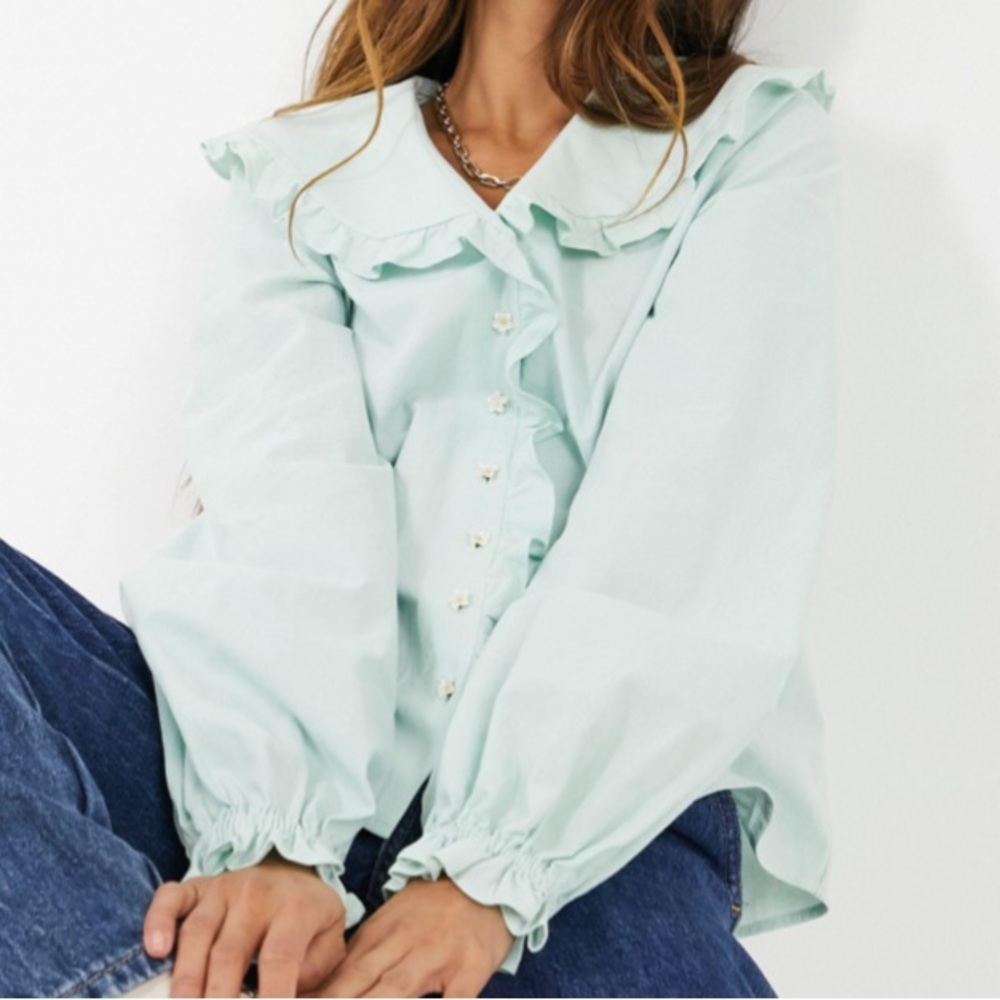 & Other Stories Daisy Button Ruffle Color Blouse - image 1